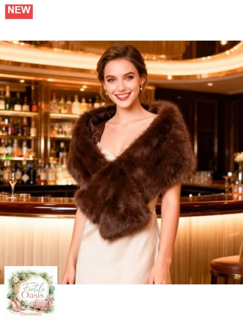 Faux Fur Collar Scarf Wrap Shawl Winter Warm Stole Neck Warmer